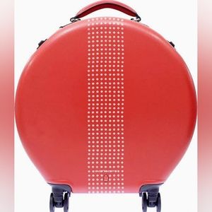 NWT Ookonn Circular stripe carry on trolley spinner suitcase